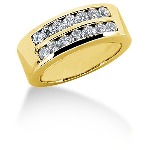 Gifte & Forlovelsesring i gult gull med 14st diamanter (0.7ct)