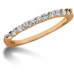Gifte & Forlovelsesring i rødt gull med 11st diamanter (0.22ct)
