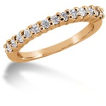 Gifte & Forlovelsesring i rødt gull med 13st diamanter (0.39ct)