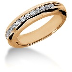 Gifte & Forlovelsesring i rødt gull med 13st diamanter (0.26ct)