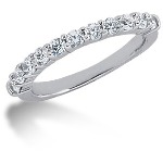 Gifte & Forlovelsesring i hvitt gull med 11st diamanter (0.55ct)