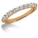 Gifte & Forlovelsesring i rødt gull med 11st diamanter (0.55ct)