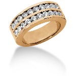 Gifte & Forlovelsesring i rødt gull med 20st diamanter (1.2ct)