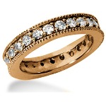 Eternity-ring i rødt gull med runde, brilliantslipte diamanter (ca 1.25ct)