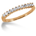 Gifte & Forlovelsesring i rødt gull med 11st diamanter (0.33ct)