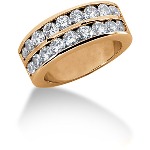 Gifte & Forlovelsesring i rødt gull med 18st diamanter (1.8ct)