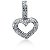 Hjerteformet symbolanheng i hvitt gull med 24 st diamanter (0.36 ct.)