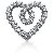 Hjerteformet symbolanheng i hvitt gull med 31 st diamanter (2.17 ct.)