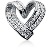 Hjerteformet symbolanheng i hvitt gull med 45 st diamanter (0.9 ct.)
