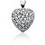 Hjerteformet symbolanheng i hvitt gull med 39 st diamanter (0.78 ct.)