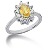 Edelsteinsring i hvitt gull, diamantkrans med 10st diamanter (0.4ct)