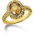 Edelsteinsring i gult gull, diamantkrans med 32st diamanter (0.48ct)