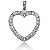 Hjerteformet symbolanheng i hvitt gull med 32 st diamanter (0.32 ct.)