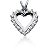 Hjerteformet symbolanheng i hvitt gull med 20 st diamanter (0.3 ct.)