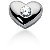 Hjerteformet symbolanheng i hvitt gull med rund, brilliantslipt diamant (0.35 ct.)