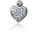 Hjerteformet symbolanheng i hvitt gull med 16 st diamanter (0.28 ct.)