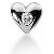 Hjerteformet symbolanheng i hvitt gull med rund, brilliantslipt diamant (0.05 ct.)