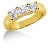 Tresteinsring i gult gull med runde, brilliantslipte diamanter (1.05ct)