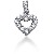 Hjerteformet symbolanheng i hvitt gull med 15 st diamanter (0.42 ct.)