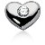 Hjerteformet symbolanheng i hvitt gull med rund, brilliantslipt diamant (1 ct.)