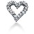 Hjerteformet symbolanheng i hvitt gull med 20 st diamanter (0.5 ct.)