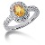 Edelsteinsring i hvitt gull, diamantkrans med 28st diamanter (0.28ct)