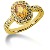 Edelsteinsring i gult gull, diamantkrans med 28st diamanter (0.28ct)