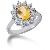 Edelsteinsring i hvitt gull, diamantkrans med 12st diamanter (0.6ct)