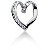 Hjerteformet symbolanheng i hvitt gull med 18 st diamanter (0.27 ct.)
