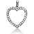 Hjerteformet symbolanheng i hvitt gull med 33 st diamanter (0.95 ct.)