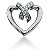Hjerteformet symbolanheng i hvitt gull med 11 st diamanter (0.22 ct.)