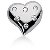 Hjerteformet symbolanheng i hvitt gull med 6 st diamanter (0.12 ct.)