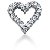 Hjerteformet symbolanheng i hvitt gull med 20 st diamanter (0.8 ct.)