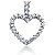 Hjerteformet symbolanheng i hvitt gull med 27 st diamanter (0.84 ct.)