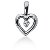 Hjerteformet symbolanheng i hvitt gull med rund, brilliantslipt diamant (0.07 ct.)