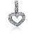 Hjerteformet symbolanheng i hvitt gull med 22 st diamanter (0.22 ct.)