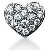 Hjerteformet symbolanheng i hvitt gull med 16 st diamanter (0.52 ct.)