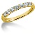 Sjusteins alliansering i gult gull med runde, brilliantslipte diamanter (0.49ct)