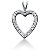 Hjerteformet symbolanheng i hvitt gull med 24 st diamanter (0.72 ct.)